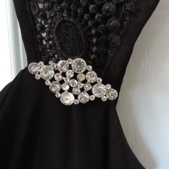 R&M Richards Evening Gown with Open Lace Shoulders - Picture 3 of 4